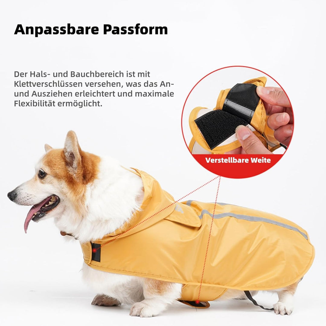 Regenmantel Hund, Hunderegenmantel Wasserdicht Reflektierende Jacke Für Haustiermäntel, Regenjacke H