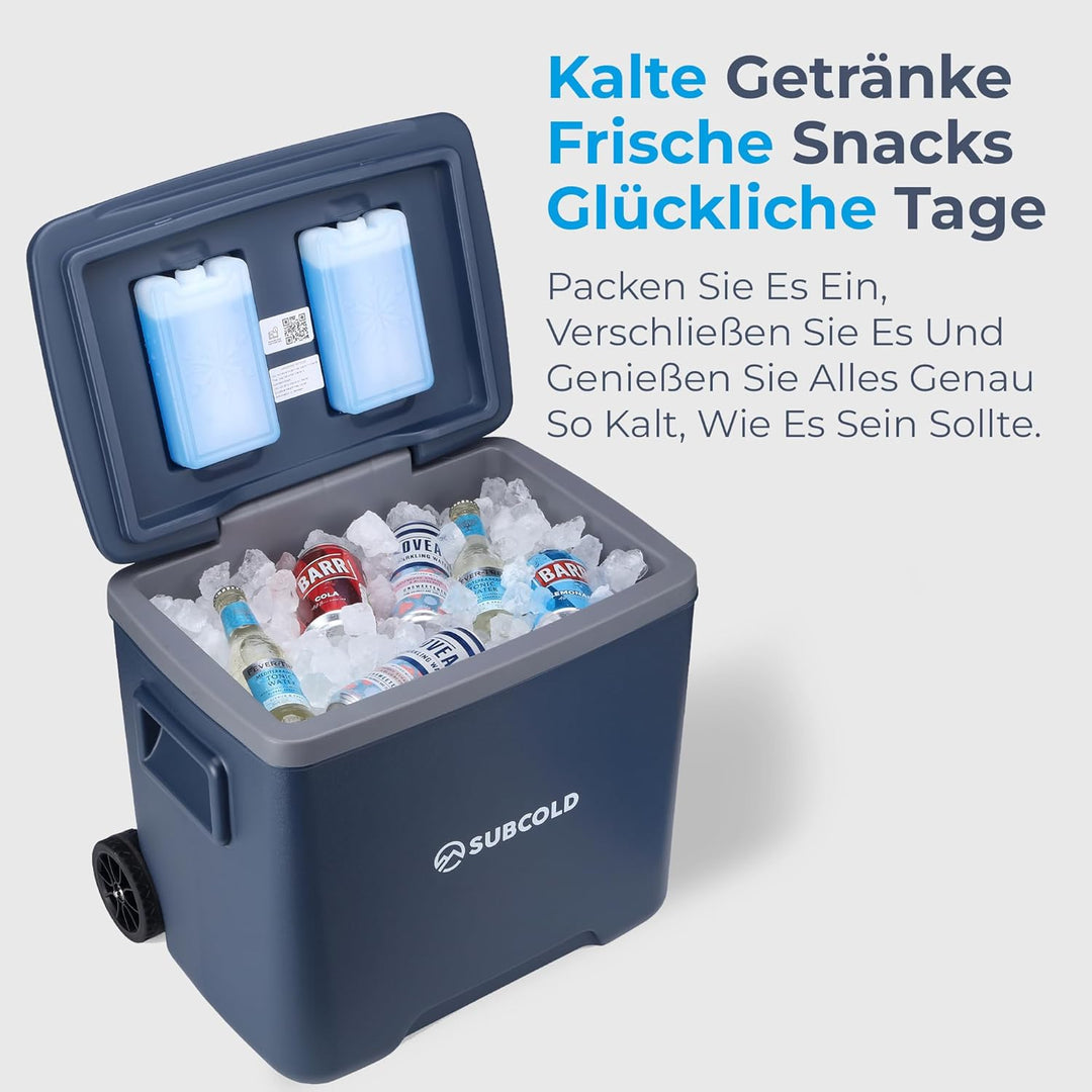 Subcold Kühlbox mit 2 Kühlakkus - Leichte isolierte Kühlbox | Isolierte Kühlbox für Reisen, Auto, Pi