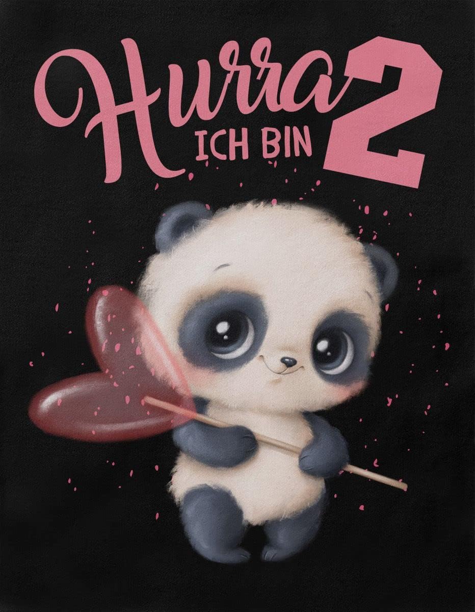 miKalino Baby/Kinder Longsleeve mit Spruch Ich Bin Zwei 2 süsser Waschbär Langarm Shirt für Mädchen