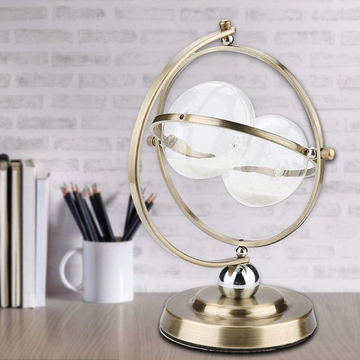 Sanduhr, Rotierende Sanduhr Timer 15 Minuten Vintage Metall Sanduhr Zeitschaltuhr aus Glas Sandglas