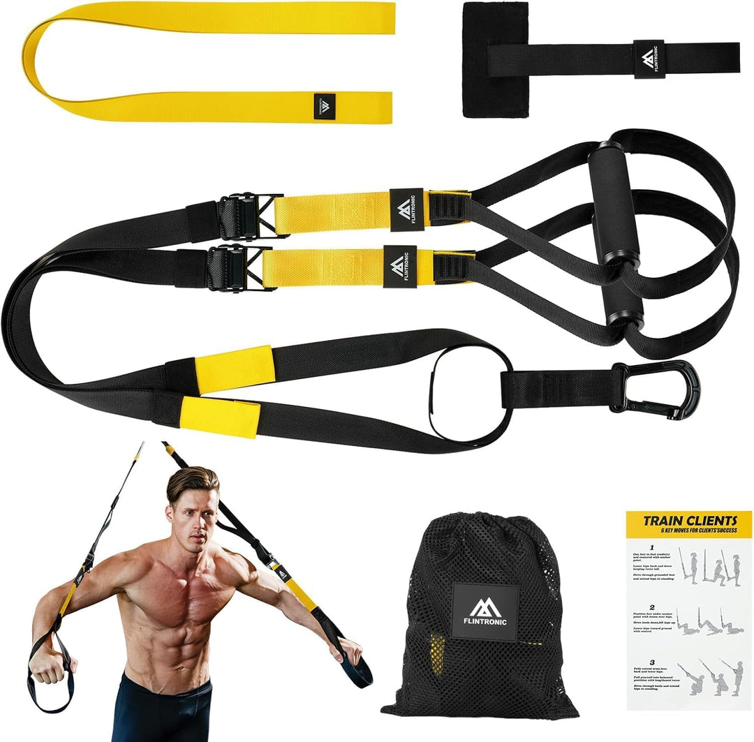 Flintronic Schlingentrainer, Sling Trainer Set für EIN Ganzkörpertraining, Schlingentrainer für Zuha