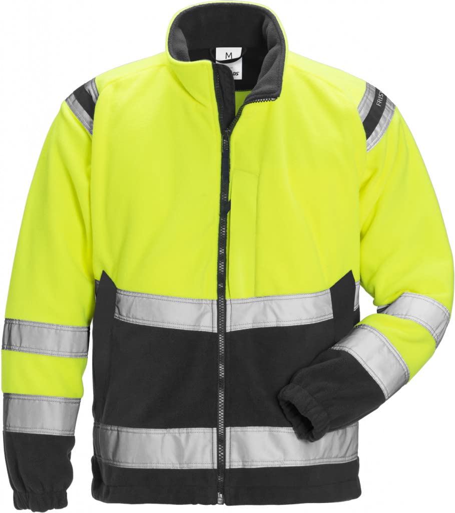 Fristads Warnschutz-Fleecejacke Winddicht Klasse 3 4041 Fe - Grösse L - Warnschutz gelb/schwarz L Wa