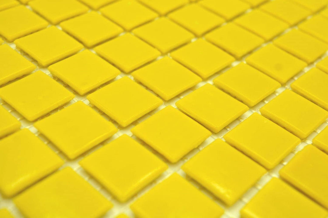 Mosaikfliese Glasmosaik gelb Küchenrückwand Duschwand | 10 Mosaikmatten