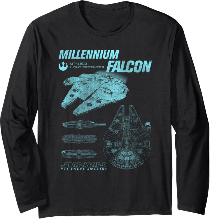 Star Wars Millennium Falcon Profile C1 Langarmshirt