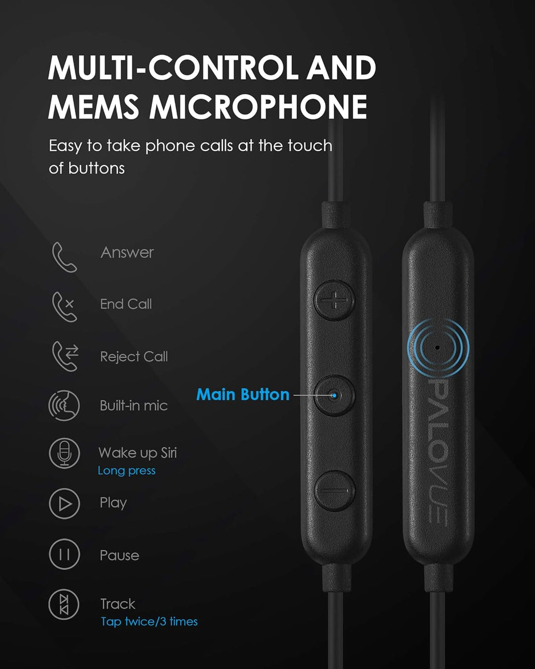 PALOVUE Lightning Kopfhörer Ohrhörer MFi-zertifiziert kompatibel mit iPhone 14, 13, 12, 11, Pro Max,