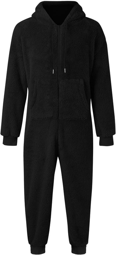 WANGTIANXUE Herren Overall Jumpsuit, One Piece Anzug Fleece Onesie Weich Hausanzug Pyjama Flauschig