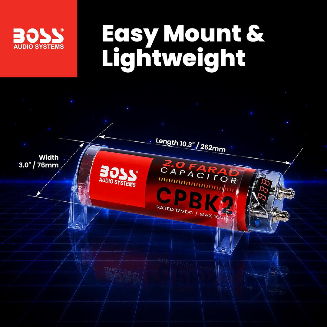 BOSS AUDIO CPBK2 2 Farad Kondensator Standardverpackung, Standardverpackung