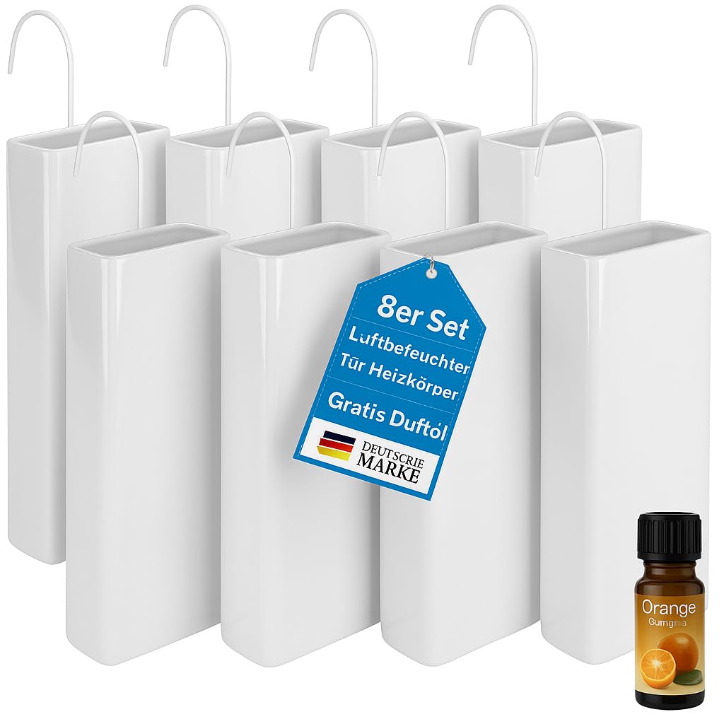 Luftbefeuchter für Heizung Set inkl. Haken - Keramik Wasserverdunster - beige matt - Wasserverdunste