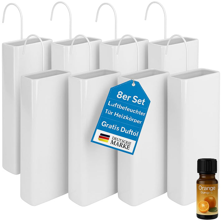 Luftbefeuchter für Heizung Set inkl. Haken - Keramik Wasserverdunster - beige matt - Wasserverdunste