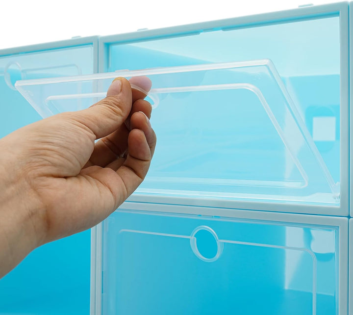 Schuhboxen 24 Pack Schuhkartons, Stapelbar Schuhboxen, Faltbares Schuhaufbewahrung Transparent Schuh
