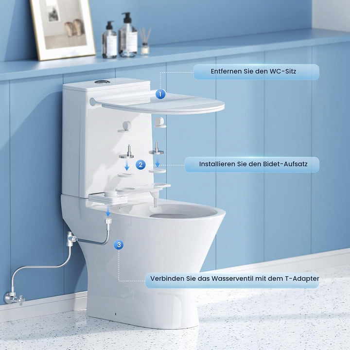Bidet Aufsatz Für Toilette, Einsatz Einziehbare Selbstreinigende Doppel Düse Bidet Aufsatz Nicht Ele