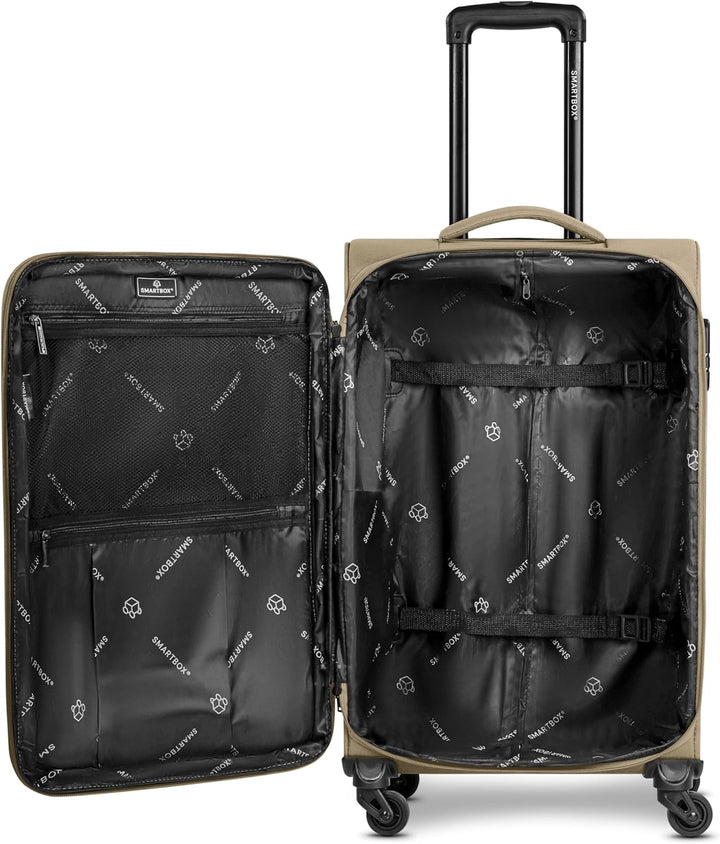 SMARTBOX Weichgepäck Koffer-Set 3-teilig für Damen & Herren | leichte & stabile Reise-Trolleys, hoch
