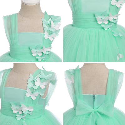 FYMNSI Baby Mädchen Prinzessin Kleid Blumenmädchenkleid Taufkleid Kleinkinder Schmetterling Festlich