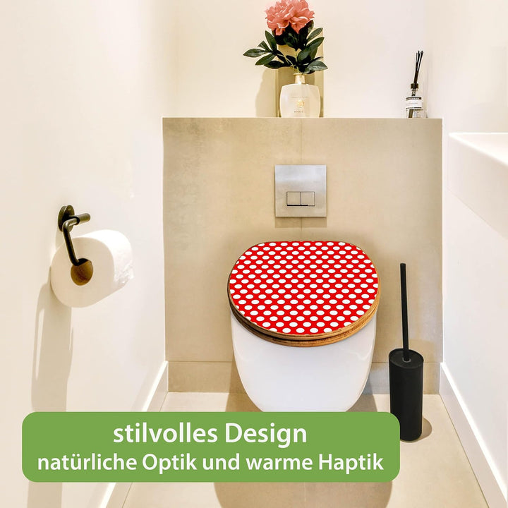 banjado Design WC Sitz Bambus Absenkautomatik 45,8x37,5cm - Toilettendeckel mit Absenkautomatik Holz