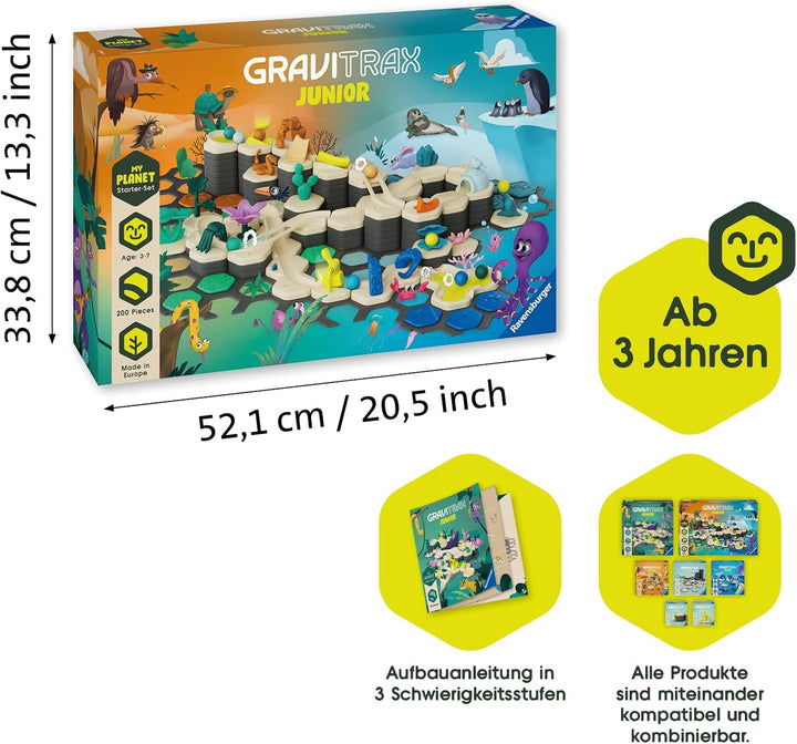 Ravensburger GraviTrax Junior Starter-Set XXL - Erweiterbare Kugelbahn für Kinder, Murmelbahn überwi