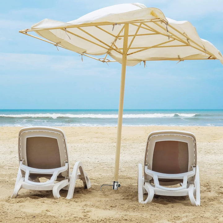 com-four® Sonnenschirmhalter aus massivem Metall - Schirmständer mit Griff, für Kies- und Sandboden