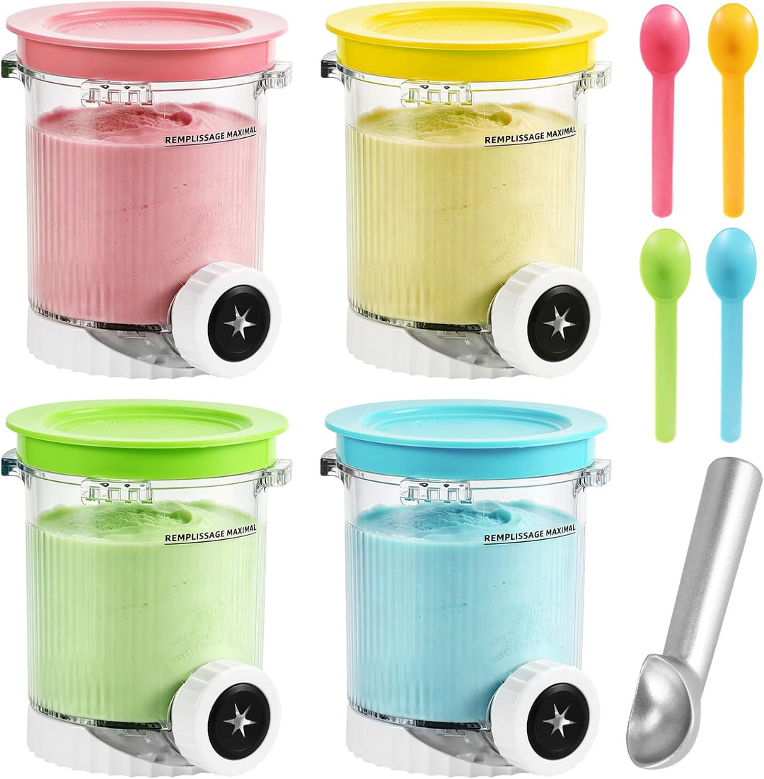 4 Stück für Ninja Creami Behälter, Behälter Kompatibel für Ninja Swirl by CREAMi, Zubehör für Modell