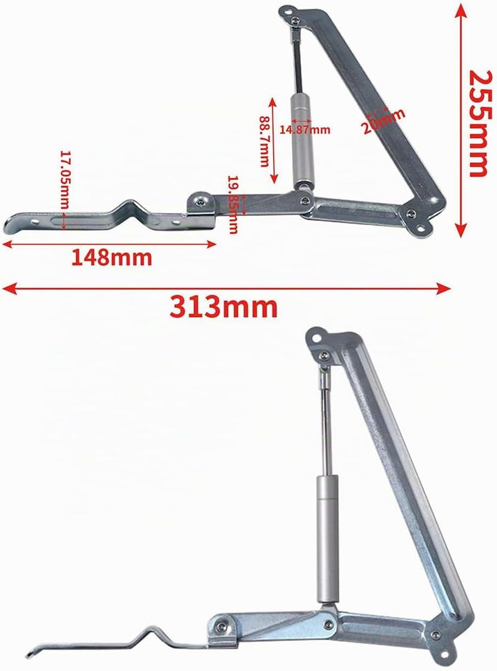2X Hydraulische Gasdruckfeder Ersatz Deckelhalterung Kompatibel mit Keter Scharnier Store It Out Mid