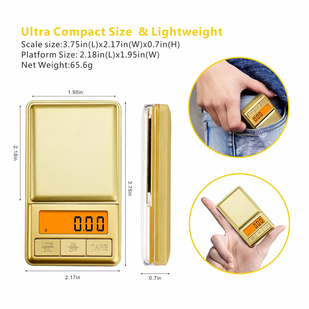 UNIWEIGH Mini-Taschenwaage, 100 g/0,01 g, digitale Gramwaage mit Abdeckung, kleine Reise-Unzen-Waage