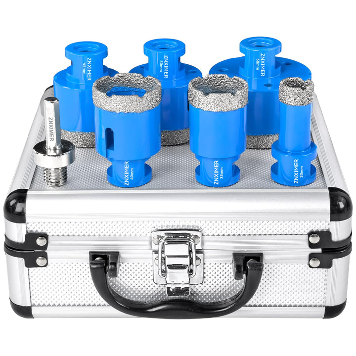 Diamant Fliesenbohrer Set 20/35/40/45/50/68mm + Adapter - 7 Stück M14 Diamantbohrer Lochsäge für Fli