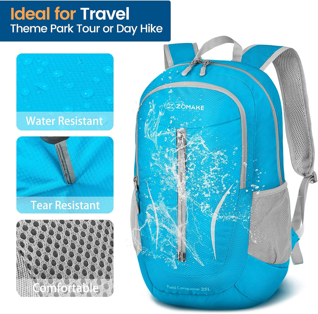 ZOMAKE Ultraleicht Faltbarer Rucksack - Packbare Backpacks 25L,Kleiner Faltbar Rucksäcke Wanderrucks