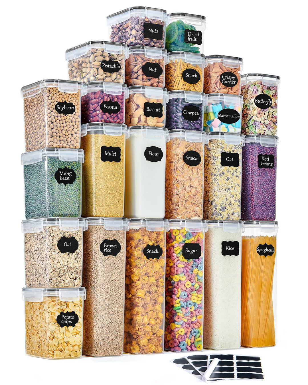 GoMaihe Vorratsdosen 25 Set Aufbewahrungsbox Küche Organizer, Luftdicht Vorratsbehälter Plastik mit