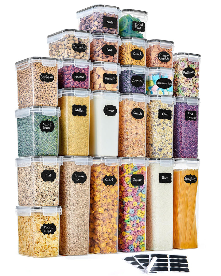 GoMaihe Vorratsdosen 25 Set Aufbewahrungsbox Küche Organizer, Luftdicht Vorratsbehälter Plastik mit