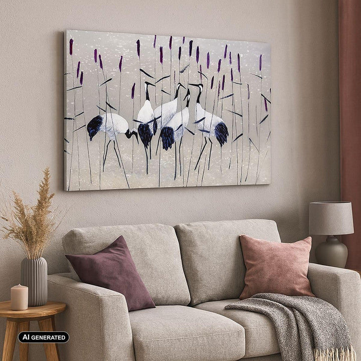Bilder auf Leinwand 100x70cm Leinwandbild mit Rahmen Vogel Natur Wasser Gross Wanddeko Bild Schlafzi