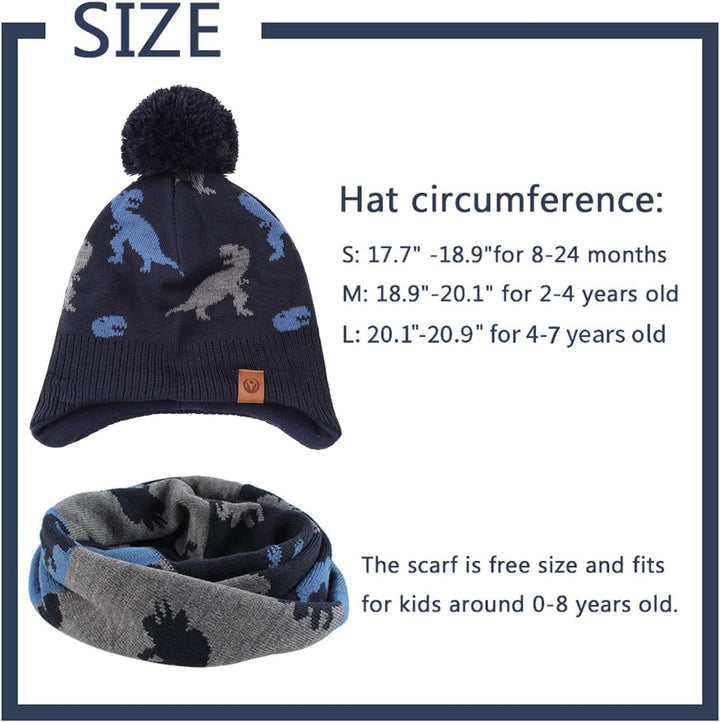 XIAOHAWANG Baby Strickmütze Winter Babymütze Junge Warme Kindermütze Junge Beanie Mütze Dicke Winter