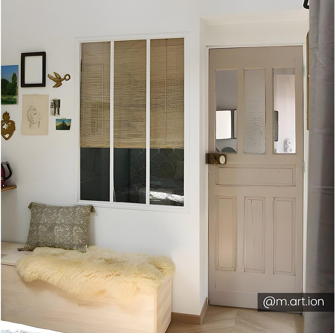 Vente-unique - Atelier-Glaswand - 90 x 130 cm - thermolackiertes Aluminium - Weiss - Bayview