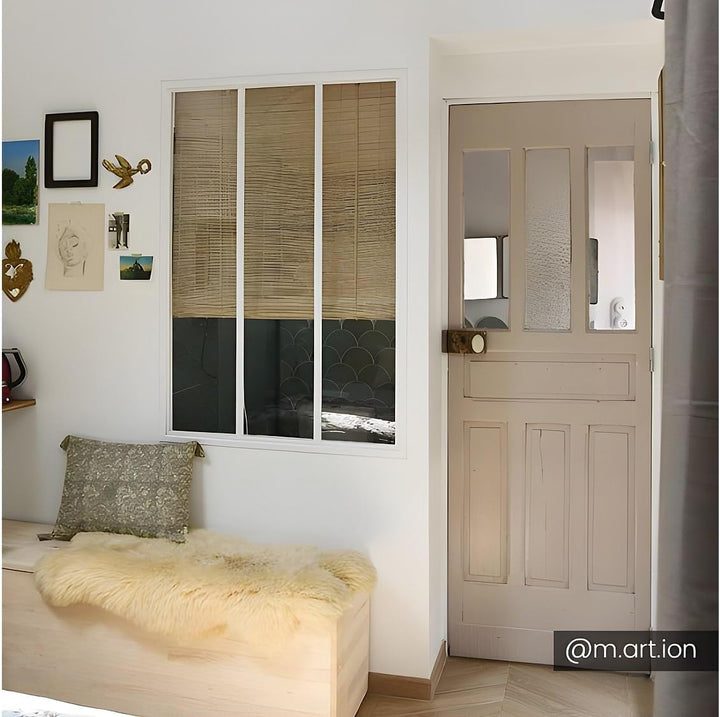 Vente-unique - Atelier-Glaswand - 90 x 130 cm - thermolackiertes Aluminium - Weiss - Bayview
