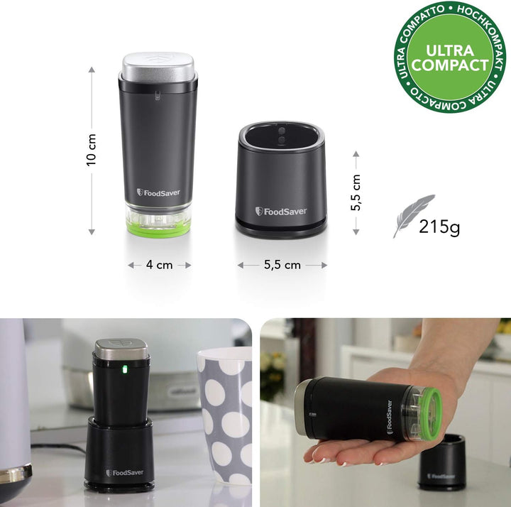 Kabelloses Handheld-Vakuumiergerät von FoodSaver für Lebensmittel mit Ladestation | Mini Vakuumier 1