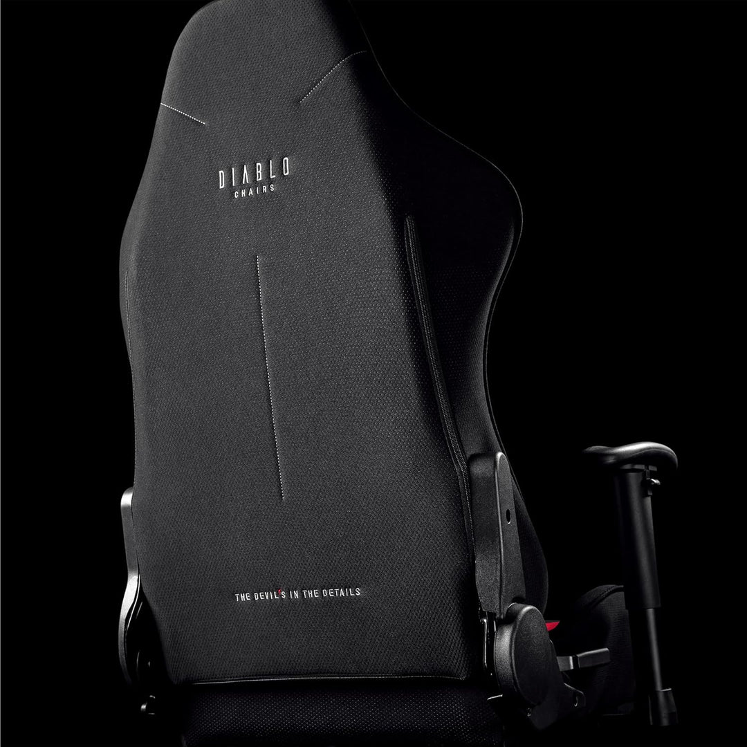 Diablo Gamer Stuhl Stoff | Gaming Stuhl Ergonomisch mit Stoffbezug, Verstellbare Armlehnen, Kippmech