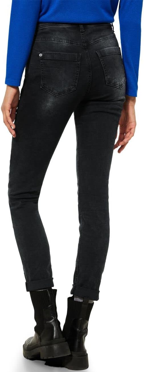 Street One Damen A375797 Jeanshose High Waist 26W / 32L Black Washed, 26W / 32L Black Washed