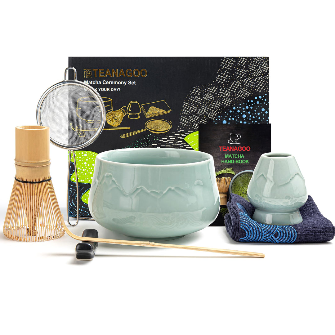 TEANAGOO Matcha Set| Matcha Besen|Matcha Tea Set | Matcha Schale| Matcha Whisk,Schaufel, Sieb, Match