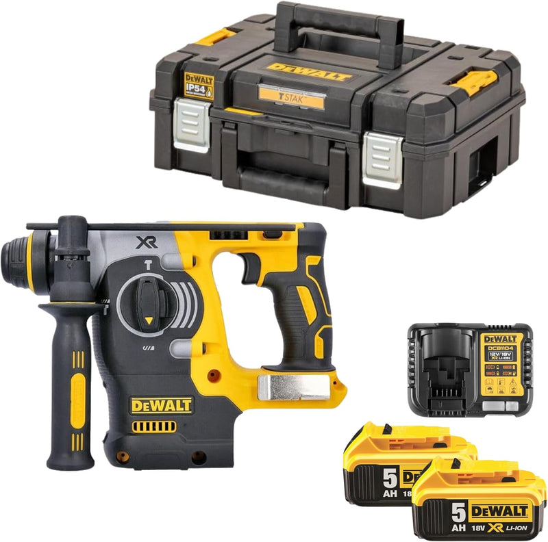 Dewalt 18 Volt SDS-plus Akku Kombihammer DCH273P2T (24 mm) (Dreh- und Schlagstopp, bürstenloser Moto