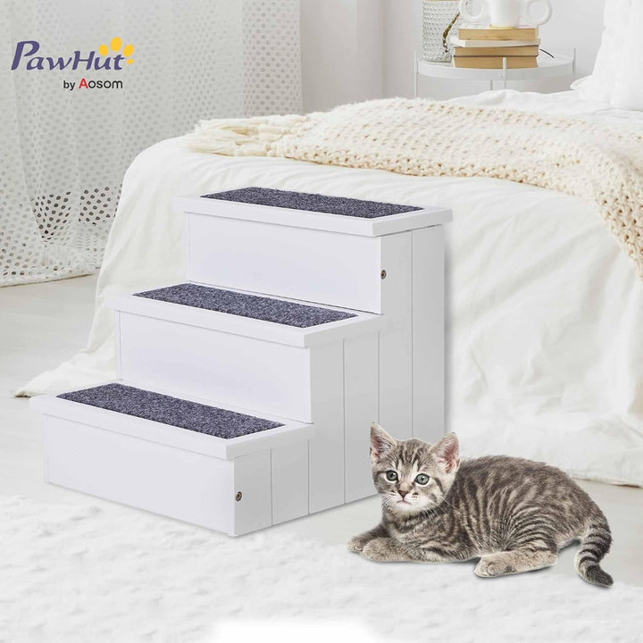 PawHut Hundetreppe 3 Stufen Katzentreppe Haustiertreppe Hundetreppe für Hunde und Katzen Tiertreppe