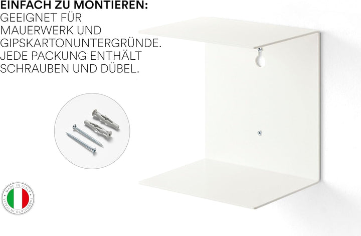 home3000 Bis 80 Bücher - 4 weisse unsichtbare Bücherregale - bis zu 200 cm schwebende Bücherstapel -