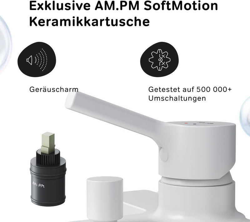 AM.PM X-Joy S FXB10033 Wassersparende Wannen- und Brausebatterie kraztfest, leicht zu reinigen, Bade