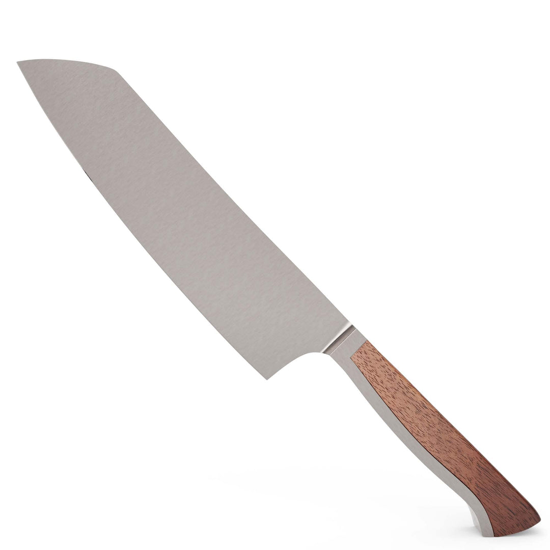 GÜDE Solingen - Santoku Messer geschmiedet, 18 cm, Walnussholz, CAMINADA, Handmade Germany, Braun