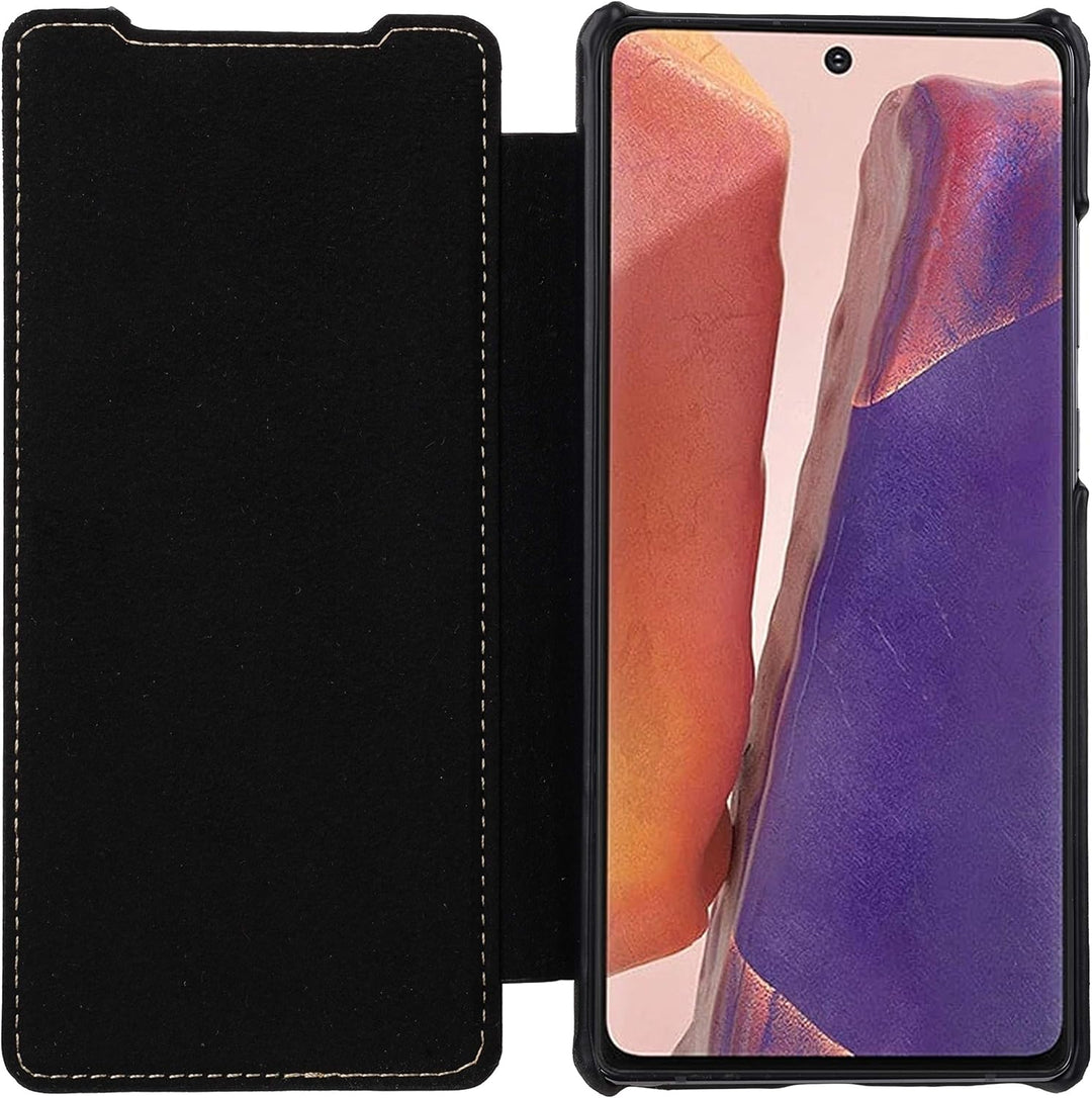 STILGUT Book Case kompatibel mit Samsung Galaxy Note 20 Hülle aus Leder zum Klappen, Klapphülle, Han