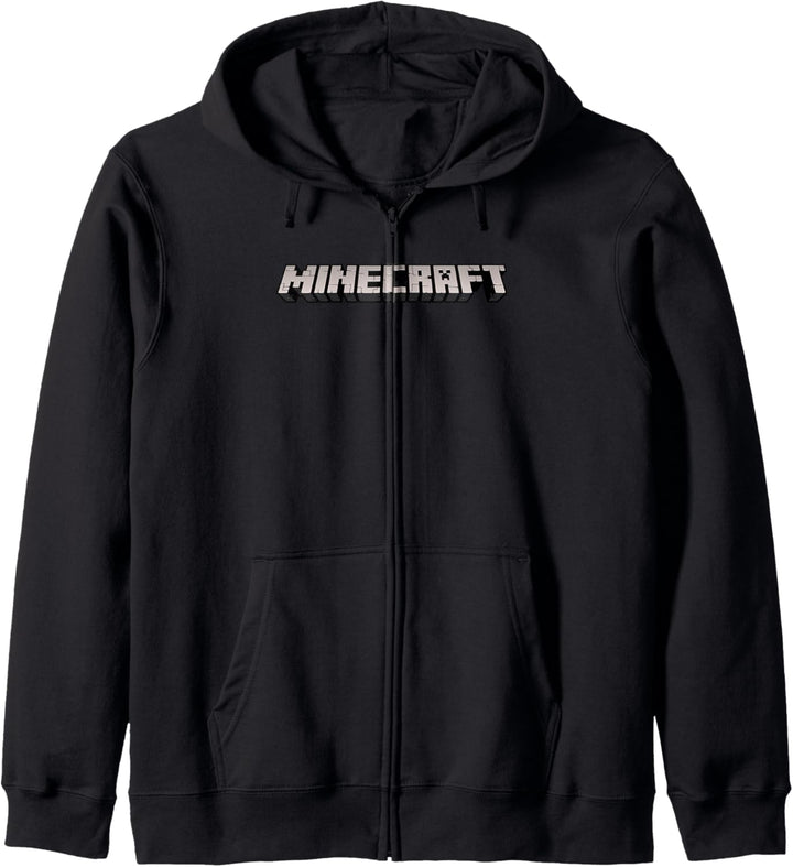 Minecraft Logo weiss Kapuzenjacke