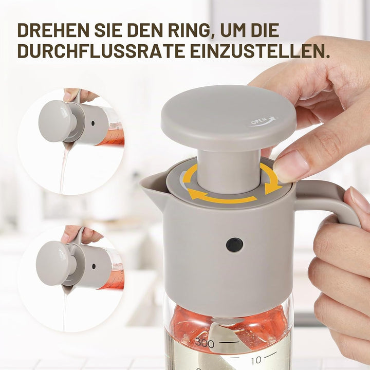 Vucchini Salatdressing Mixer Grau, Vogelartiger Sossenmischer, Einstellbare Durchflussrate, Spülmasc