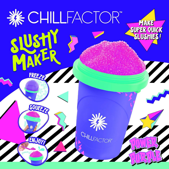Chill Factor Color Shock Slushy Power Purple - Maker Wiederverwendbarer Slushy-Squeezer Küchenspielz