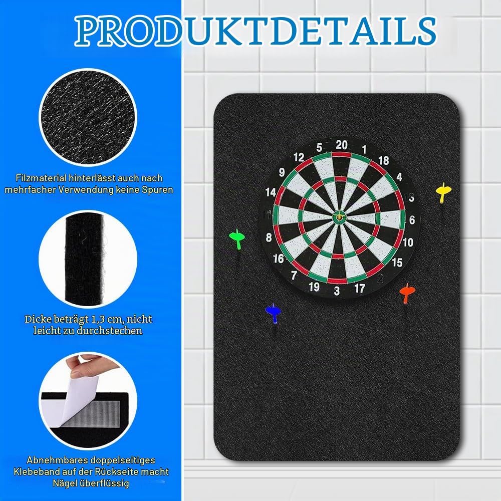 Dartboard Wandschutz, Selbstklebende Dartscheiben Umrandung, Dartboard-Rückseite- Gespleisster Rand