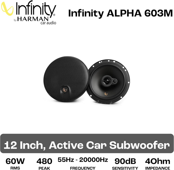 Infinity Alpha 603M 3-Wege Koaxial Lautsprecher Auto 16,5cm, 6,5 Zoll, von Harman Kardon Car HiFi mi