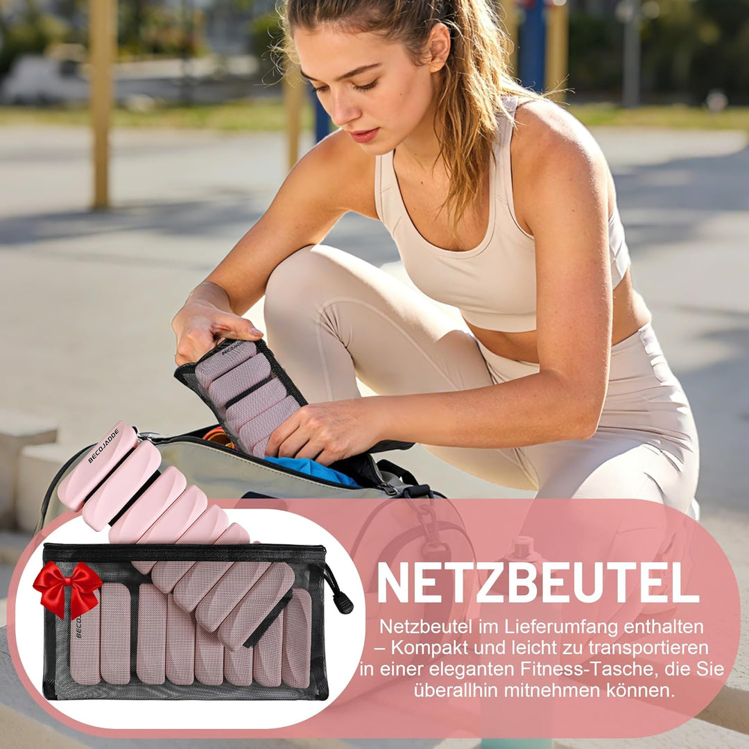 BECOJADDE Gewichtsmanschetten fuss 0.45 KG / 0.9 KG Je Gewichte für Beine und Arme Set 2 Ankle Weigh