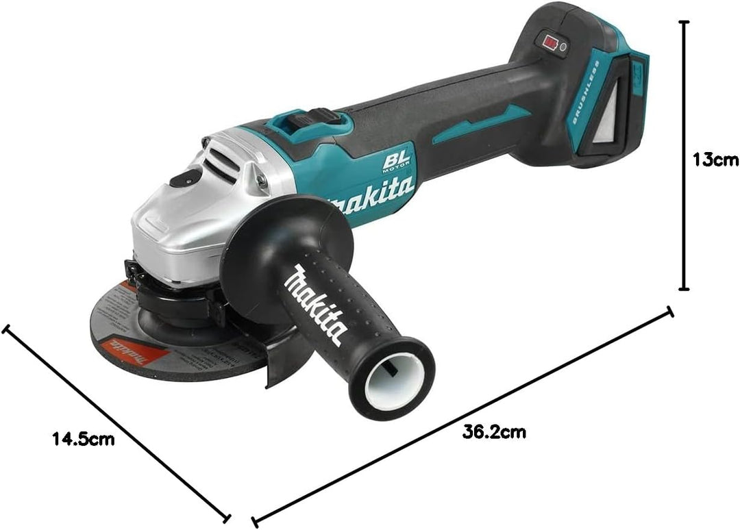Makita DGA454Z Mini-Schleifmaschine, A, Betrieb mit Lithium-Ionen-Akku, 18 V, 115 mm, BL, nur Maschi