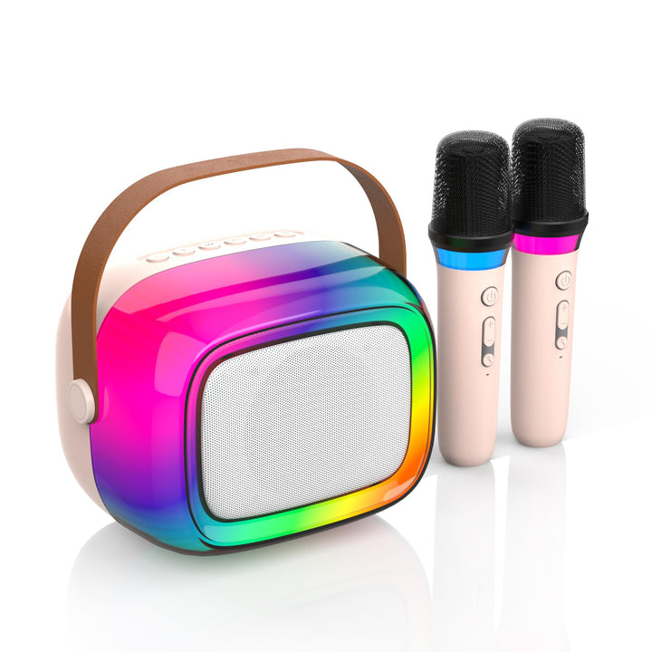 GUYUCOM Karaoke Machine mit 2 Kabellose Mini Mikrofon für Kinder und Erwachsene, Tragbaren Bluetooth