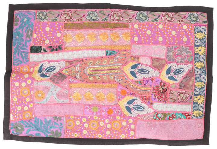 GURU SHOP Orientalischer Tischläufer, Wandbehang, Einzelstück 95x65 cm - Motiv 21, Mehrfarbig, Baumw